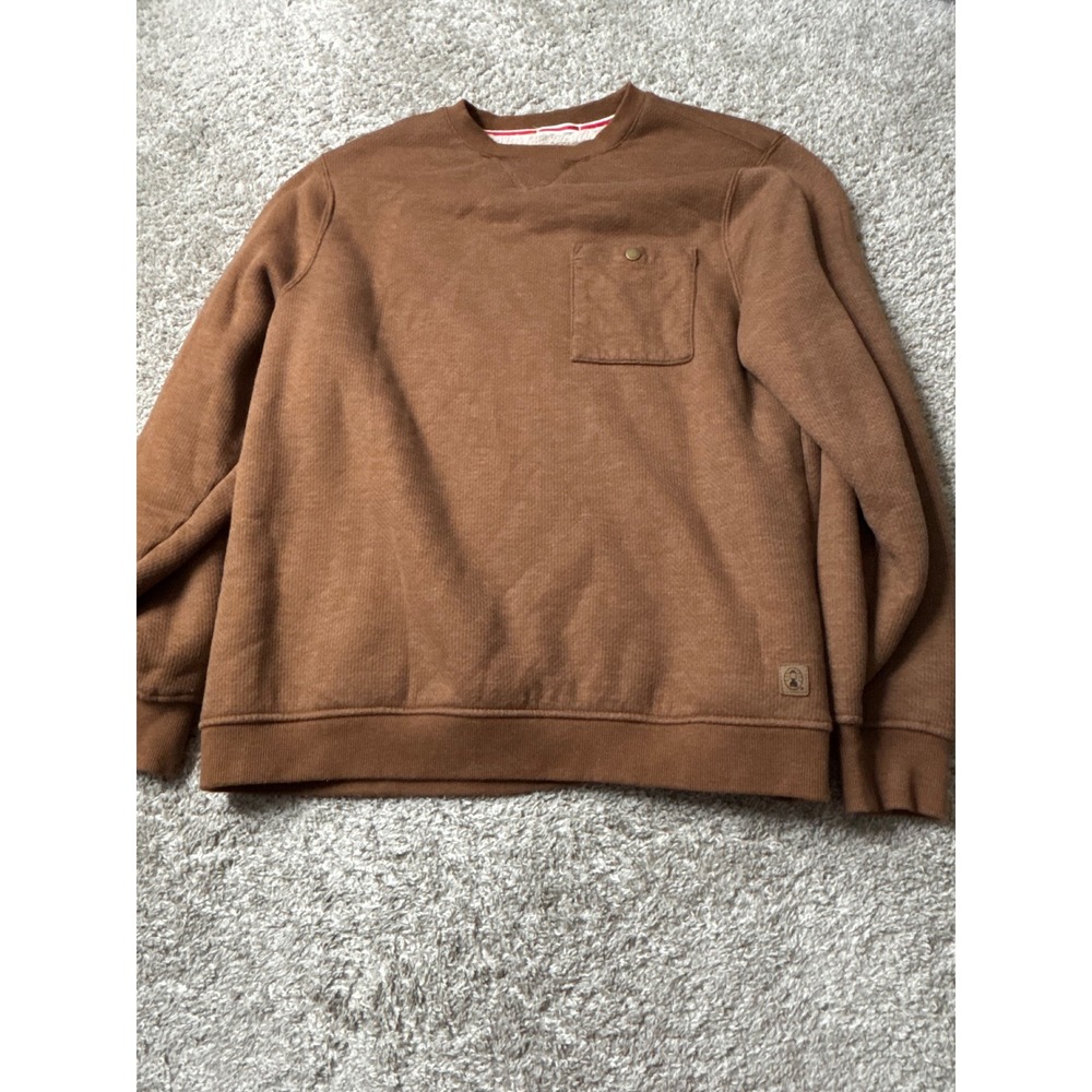 Coleman Mens Sherpa Lined Waffle Knit Sweatshirt Brown XL SACF3D6207-A
